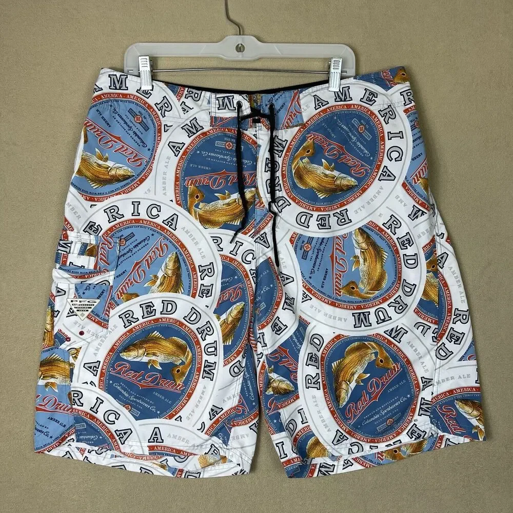Columbia‎ Shorts Adult 36 Multicolor PFG Fishing Swim Trunk Board Shorts Mens
